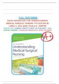 Test Bank for Davis Advantage for Understanding Medical-Surgical Nursing 7th Edition Williams Hopper &vert; All Chapters 1-57 &vert; Verified Answers