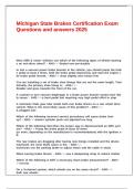 Michigan State Brakes Certification Exam Questions and answers 2025&period;