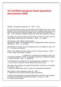 AZ Certified Caregiver Exam Questions and answers 2025&period;