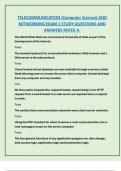 TELECOMMUNICATION &lpar;Computer Science&rpar; AND  NETWORKING EXAM 1 STUDY QUESTIONS AND  ANSWERS RATED A&period;
