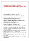 Massachusetts Funeral Director Jurisprudence State Exam answers 2025&period;