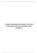 FOUNDATIONS MIDTERM JERSEY COLLEGE EXAM QUESTIONS AND ANSWERS 100&percnt; CORRECT&excl;&excl;