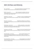 SOC 215 Race and Ethnicity Pre-Course  Study Exam Questions