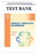 Test Bank for Adult Health Nursing 5th Edition by Christensen&comma; Elaine Chapter 1-17 Complete Guide&period;