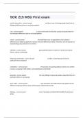 SOC 215 MSU First exam questions and correct answers with detailed rationales&period;