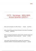 C273 - Sociology - WGU With Actual Solution &lpar;2025&rpar;&excl;&excl;