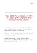 Wgu C273 Pre- Assessment Intro To Sociology New Version With Correct Answers &lpar;2025&rpar;&excl;&excl;