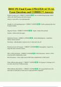 BIOC192 Final Exam UPDATED ACTUAL  Exam Questions and CORRECT Answers