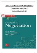 TEST BANK for Essentials of Negotiation, 7th Edition by Roy Lewicki, Bruce Barry and David Saunders.ISBN:9781260570458 (Complete 12 Chapters) Verified Latest Edition
