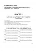 Solution Manual for Data and Analytics in Accounting An Integrated Approach 1e Ann C&period; Dzuranin&comma; Guido Geerts&comma; Margarita Lenk