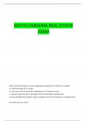 SOUTH CAROLINA REAL ESTATE EXAM PREP QUESTIONS WITH COMPLETE ANSWERS