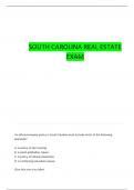 SC REAL ESTATE FINAL EXAM PREP EXAM 1 QUESTIONS WITH COMPLETE ANSWERS
