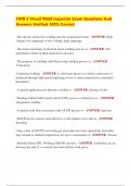 CWB 2 Visual Weld Inspector Exam Questions And  Answers Verified 100&percnt; Correct