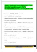 Sports Medicine HOSA 2024&sol;2025 Exam  Questions and Answers 100&percnt;  Guaranteed Success &vert; Already Rated A&plus;