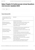 Bates Chapter 16 Cardiovascular Actual Questions And Answers Updated 2025