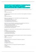 Structural Pest Control Applicator's Training Program&colon; General Category Manual Study Questions &vert;&vert; QUESTIONS WITH 100&percnt; CORRECT SOLUTIONS&excl;&excl;