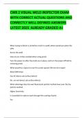 CWB 2 VISUAL WELD INSPECTOR EXAM WITH CORRECT ACTUAL QUESTIONS AND CORRECTLY WELL DEFINED ANSWERS LATEST 2025  ALREADY GRADED A&plus;  