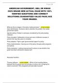 AMERICAN GOVERNMENT&comma; SBU&comma; DR KWASI 2025&vert; BRAND NEW ACTUAL EXAM WITH 100&percnt;  VERIFIED QUESTIONS AND CORRECT  SOLUTIONS&vert; GUARANTEED VALUE PACK&vert; ACE  YOUR GRADES&period;