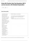 Nclex-RN Practice Quiz Test Questions 100 &percnt; correct answers with Detailed Explanation