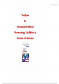 Test Bank for Introduction to Clinical Pharmacology&comma; 11th Edition by Constance G&period; Visovsky latest