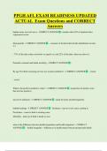 PPGH AFL EXAM READINESS UPDATED  ACTUAL Exam Questions and CORRECT  Answers