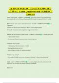 Y1 PPGH PUBLIC HEALTH UPDATED  ACTUAL Exam Questions and CORRECT  Answers