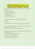 PPGH   Bundled Exam Questions and CORRECT Answers