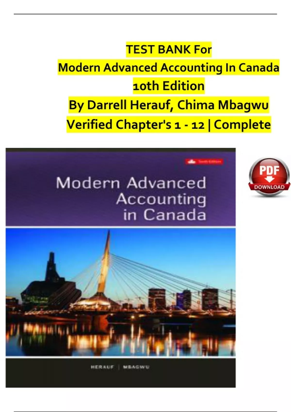 TEST BANK & SOLUTION MANUAL For Modern Advanced Accounting In Canada ...