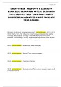 CHEAT SHEET - PROPERTY & CASUALTY  EXAM 2025&vert; BRAND NEW ACTUAL EXAM WITH  100&percnt; VERIFIED QUESTIONS AND CORRECT  SOLUTIONS&vert; GUARANTEED VALUE PACK&vert; ACE  YOUR GRADES&period;
