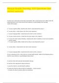 Mental Health Nursing- ATI Questions and correct answers