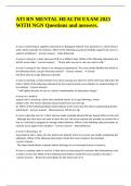 ATI RN MENTAL HEALTH EXAM 2023 WITH NGN Questions and answers