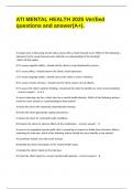 ATI MENTAL HEALTH 2025 Verified questions and answer&lpar;A&plus;&rpar;