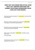 CMSP TEST 2025&vert; BRAND NEW ACTUAL EXAM  WITH 100&percnt; VERIFIED QUESTIONS AND  CORRECT SOLUTIONS&vert; GUARANTEED VALUE  PACK&vert; ACE YOUR GRADES&period;