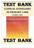 TEST  BANK  CLINICAL GUIDELINES  IN PRIMARY CARE  4th Edition by Amelie Hollier &comma; ISBN&colon; 9781892418272 &vert;All Chapters Verified&vert; Guide A&plus;