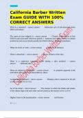 California Barber Written Exam GUIDE WITH 100&percnt; CORRECT ANSWERS