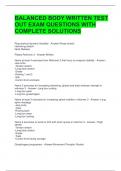 BALANCED BODY WRITTEN TEST OUT EXAM QUESTIONS WITH COMPLETE SOLUTIONS  