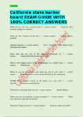 California state barber board EXAM GUIDE WITH 100&percnt; CORRECT ANSWERS