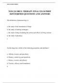 NUR 231 DRUG THERAPY FINAL EXAM PREP 2025&sol;VERIFIED QUESTIONS AND ANSWERS