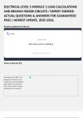 ELECTRICAL LEVEL 3 MODULE 1 LOAD CALCULATIONS AND BRANCH FEEDER CIRCUITS &sol; EXPERT VERIFIED ACTUAL QUESTIONS & ANSWERS FOR GUARANTEED PASS &vert; NEWEST UPDATE&comma; 2025-2026&period;  