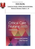 Test Bank &ndash; Critical Care Nursing&colon; A Holistic Approach&comma; 12th Edition&comma; Authors&colon; Patricia Gonce Morton&comma; Dorrie Fontaine&comma; Edition&colon; 12th Edition &vert; Full Chapters &vert; 2026&sol;2027 &comma; ICU&comma; critical care&comma; and advanced nursing exam prep&period;