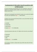 Fundamentals of Information Security questions with verified answers&period;