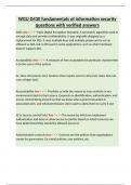 WGU D430 fundamentals of information security questions with verified answer1