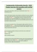 Fundamentals of Information Security - D430 Chapter Exercises &lpar;ALL&rpar; questions with verified answers