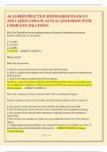 ACAS BEST PRACTICE KNOWLEDGE EXAM 1-5 2025 LATEST UPDATE ACTUAL QUESTIONS WITH COMPLETE SOLUTIONS