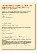 ACAS BEST PRACTICE KNOWLEDGE EXAM 4 2025 LATEST UPDATE ACTUAL QUESTIONS WITH COMPLETE SOLUTIONS
