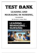 Test Bank for Leading and Managing in Nursing 7th Edition by Patricia S&period; Yoder-Wise &vert;ISBN&colon; 9780323449137&vert; Guide A&plus;