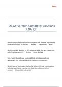 D352 PA With Complete Solutions &lpar;2025&rpar;&excl;&excl;