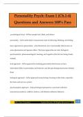 Personality Psych&colon; Exam 1 &lpar;Ch&period;1-4&rpar; Questions and Answers 100&percnt; Pass