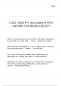 D352 WGU Pre Assessment With Complete Solutions &lpar;2025&rpar;&excl;&excl;