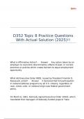 D352 Topic 8 Practice Questions With Actual Solution &lpar;2025&rpar;&excl;&excl;
